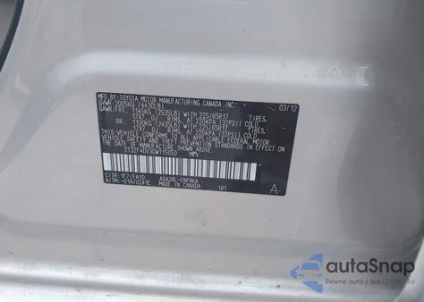 2012 Toyota Rav4 из США, поврежденный, VIN 2T3ZF4DV3CW115050